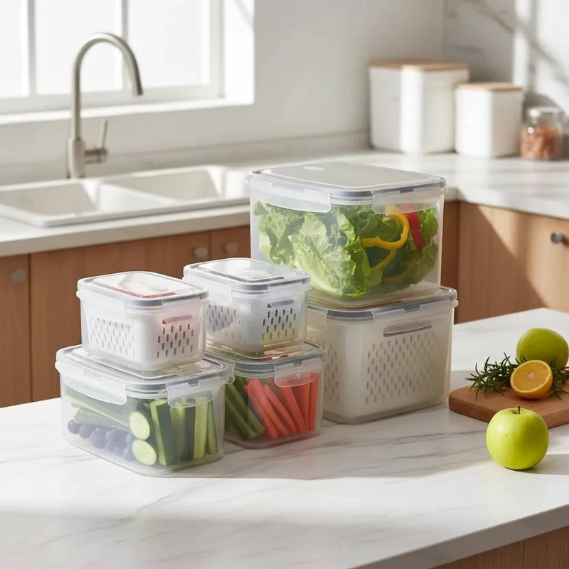 SET DE 4 CONTENEDORES ORGANIZADORES PARA REFRIGERADOR - 5
