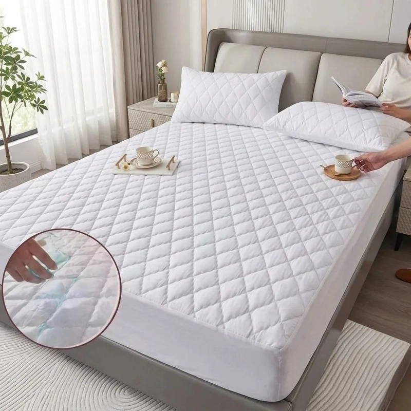 PROTECTOR DE COLCHON IMPERMEABLE KING CON FUNDAS DE ALMOHADA - 6