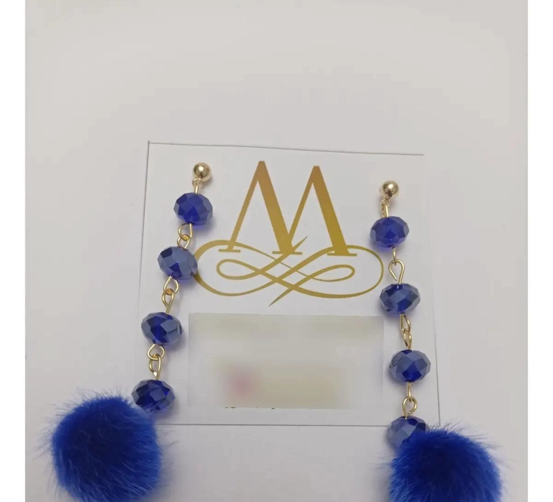 AROS LARGOS CON BAÑO DE ORO, CRISTALES NEGROS Y POMPON NEGRO - 4