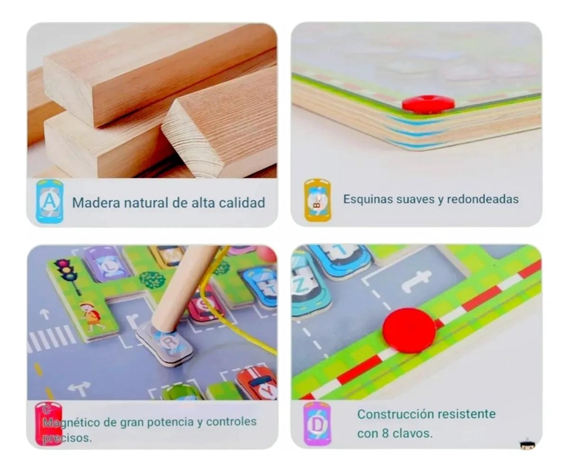 JUEGO EDUCATIVO MAGNE TICO DE LABERINTO PARA APRENDER EL ALFABETO - 4