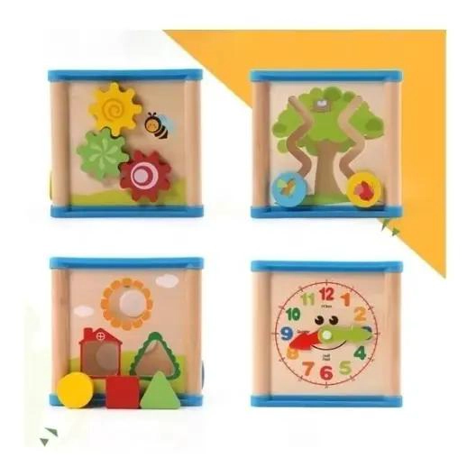 CUBO DIDACTICO DE MADERA PARA ESTIMULACION INFANTIL - 4
