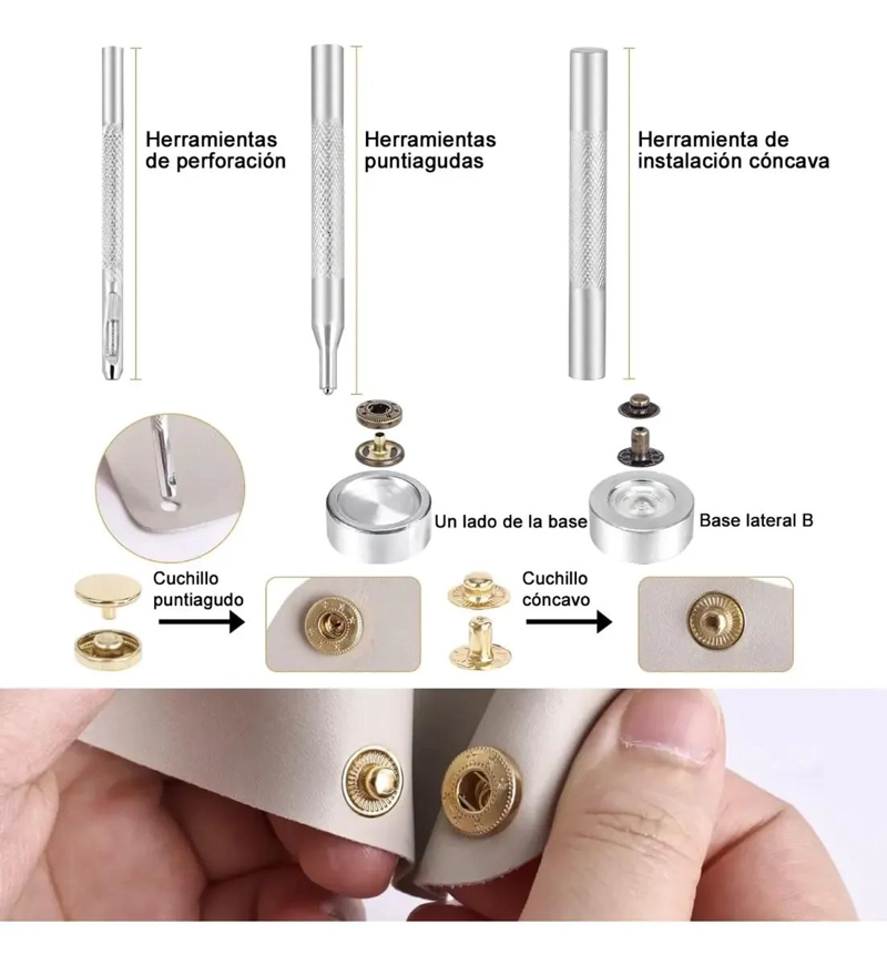 KIT DE REMACHADORA CON 120 BROCHES DE METAL EN 6 COLORES - 3