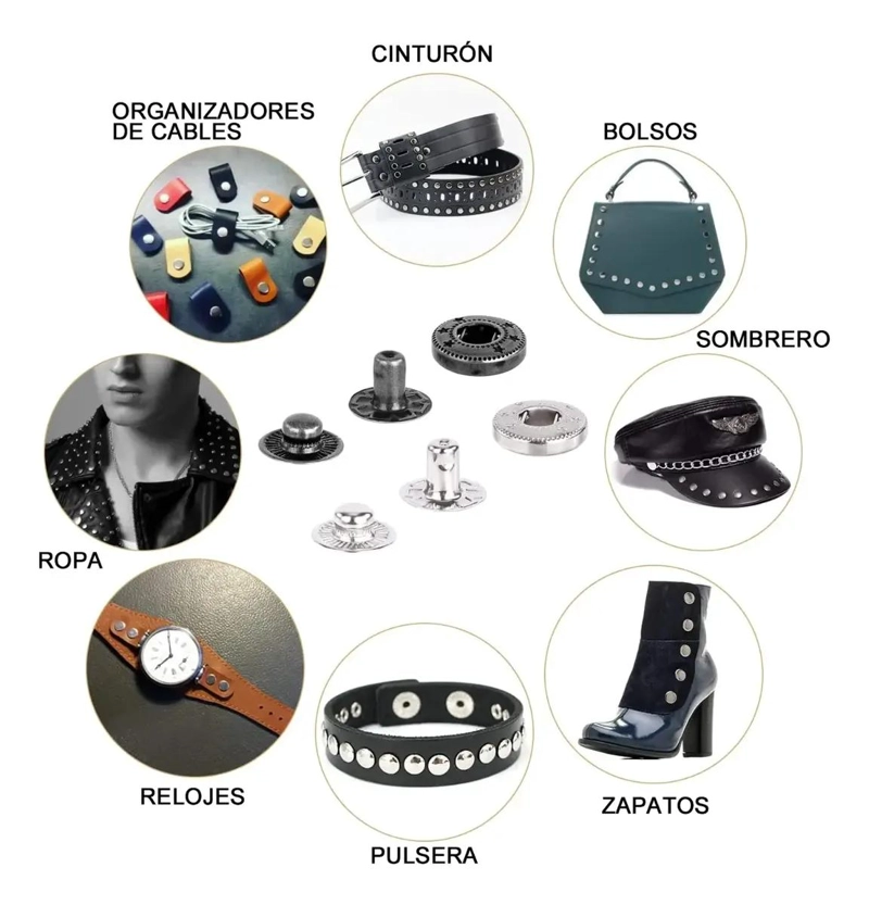 KIT DE REMACHADORA CON 120 BROCHES DE METAL EN 6 COLORES - 5