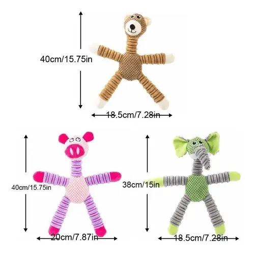 JUGUETE DE PELUCHE INTERACTIVO PARA MASCOTAS PACK DE 3 - 2