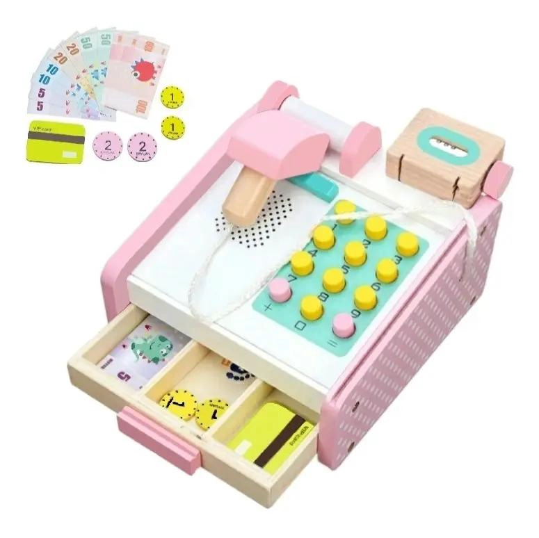 CAJA REGISTRADORA DE MADERA Y SET DE FRUTAS PARA JUGAR - 6