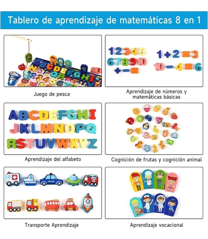 TABLERO EDUCATIVO DE MADERA PARA APRENDIZAJE MATEMATICO - 2