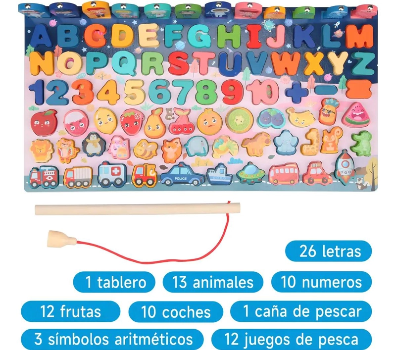 TABLERO EDUCATIVO DE MADERA PARA APRENDIZAJE MATEMATICO - 4