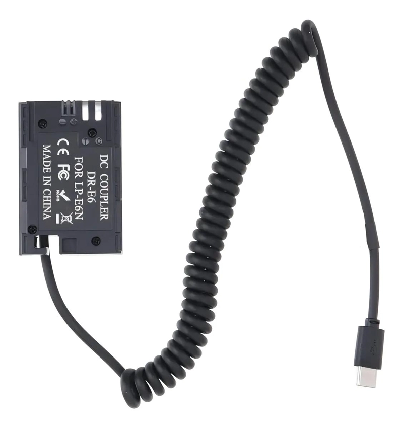 BATERIA FICTICIA LP-E6 PARA CAMARAS CANON CON USB-C - 2