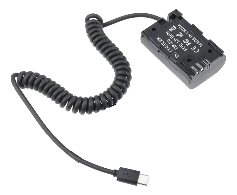 BATERIA FICTICIA LP-E6 PARA CAMARAS CANON CON USB-C - 3