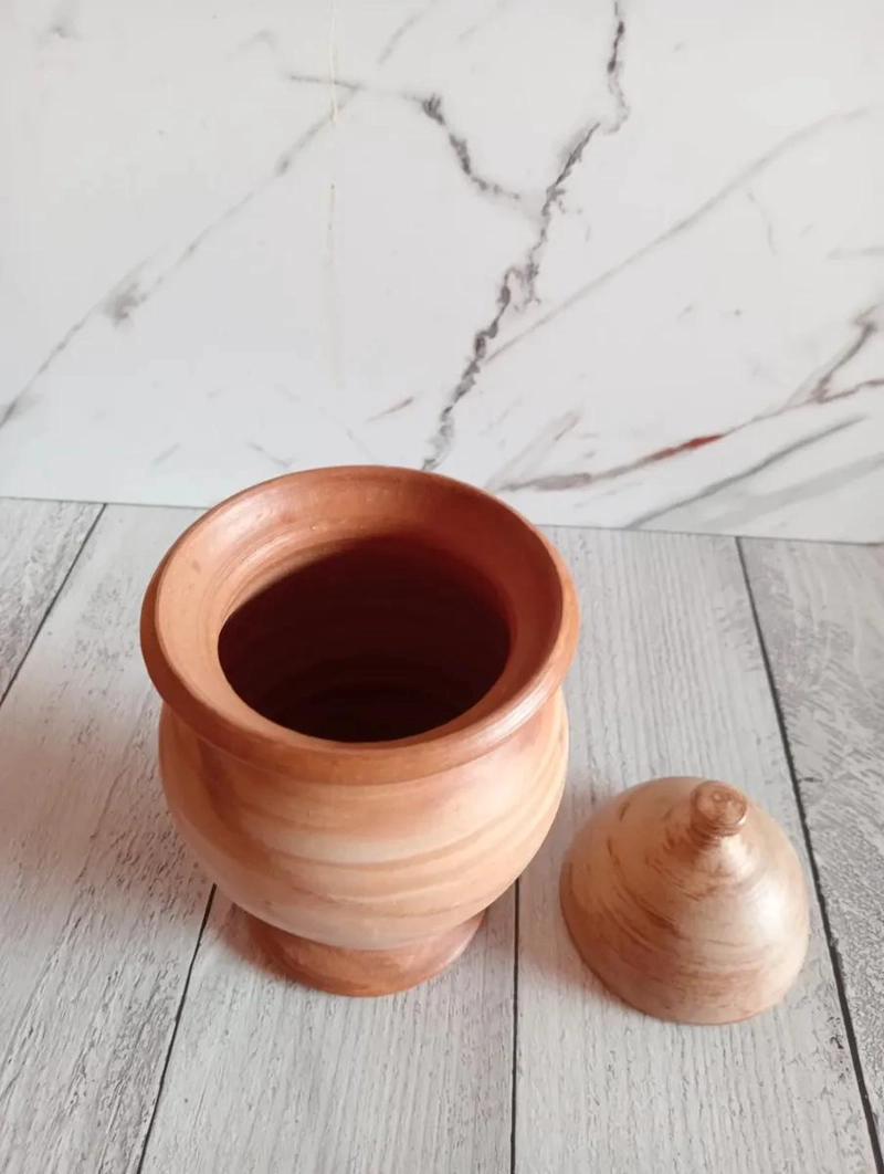 ANFORA DE GREDA DECORATIVA PARA ADORNO EN CASA - 6