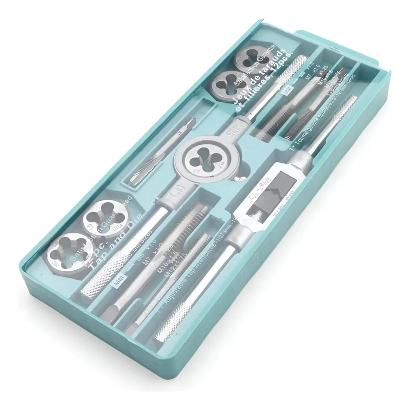 SET DE TERRAJAS MACHO Y HEMBRA 12 PIEZAS PARA BRICOLAJE - 1