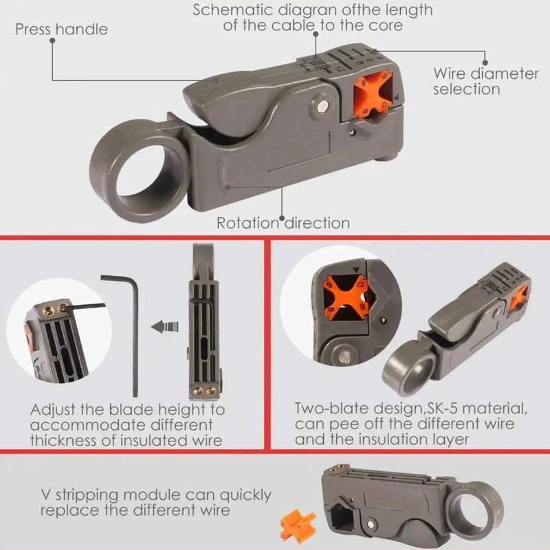 ALICATES PARA PRENSAR Y PELAR CABLES Y ALAMBRES - 6