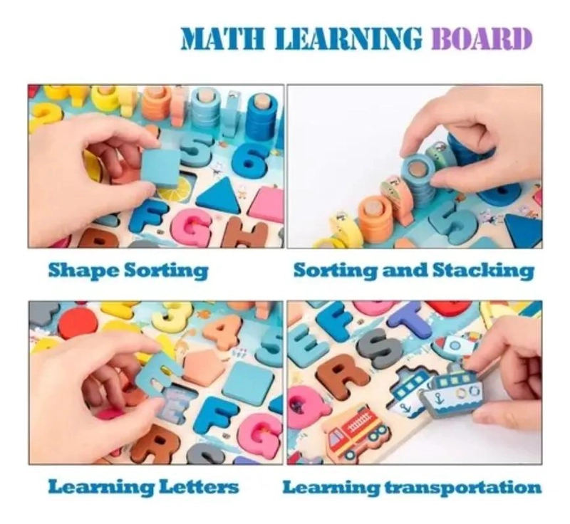 JUGUETE EDUCATIVO DE MADERA 7 EN 1 PARA APRENDIZAJE TEMPRANO - 6