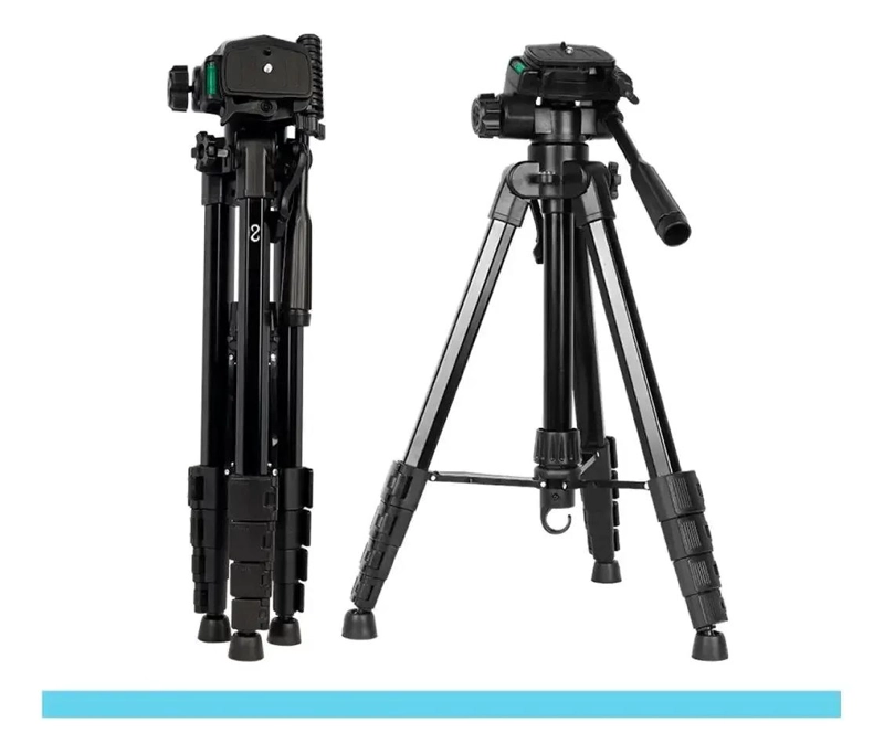 TRIPODE DE ALUMINIO PROFESIONAL 1.7 MTS PARA CAMARA Y CELULAR - 4