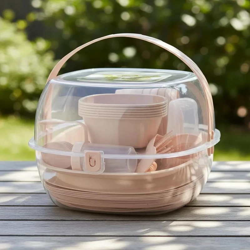 CANASTA DE PICNIC CON 36 UTENSILIOS Y VASOS PARA SALIDAS - 8