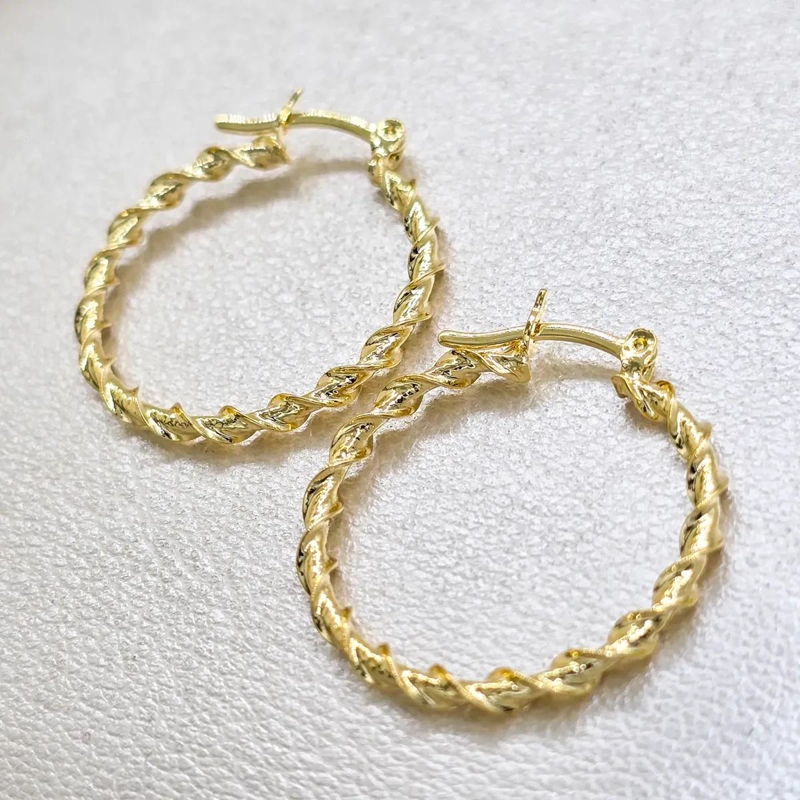 AROS CANDONGA TORNEADA 2.9CM EN ORO LAMINADO 18K - 1