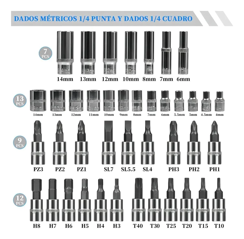 JUEGO DE HERRAMIENTAS MANUALES 53 PIEZAS PARA PROYECTOS DOME STICOS - 6