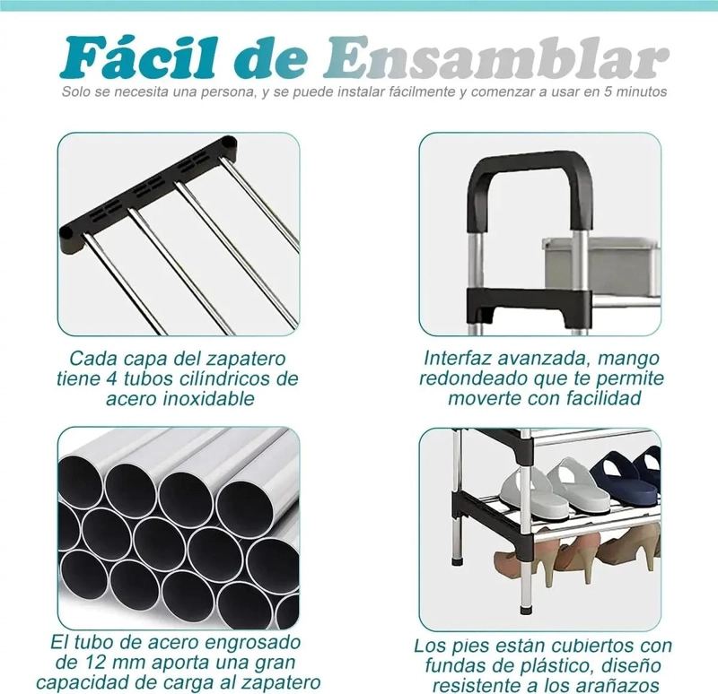 ZAPATERO ARMABLE MODULAR DE 6 NIVELES PARA ZAPATOS - 2