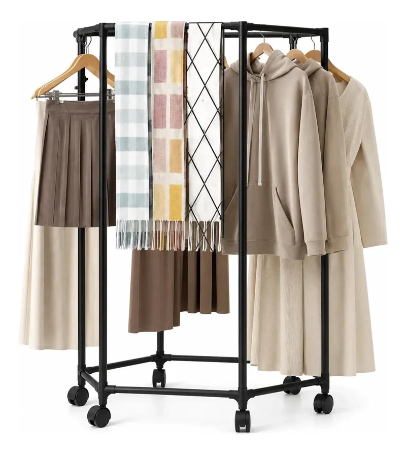 COLGADOR PERCHERO GIRATORIO PARA ROPA CON 6 GANCHOS - 2