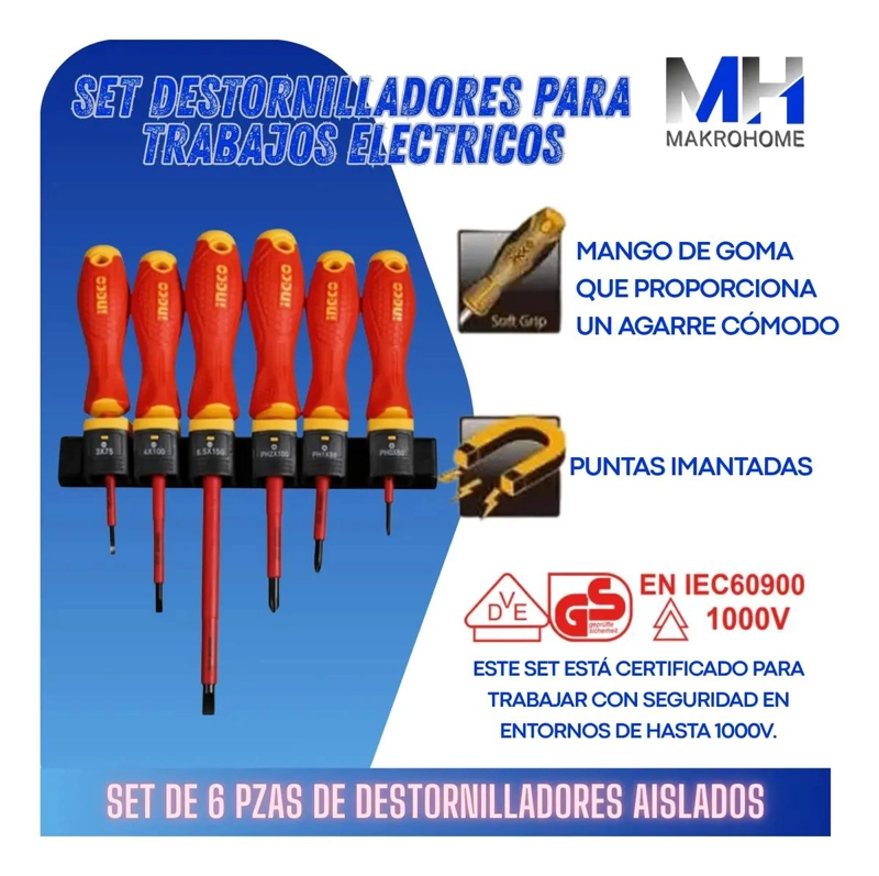 SET DE DESTORNILLADORES AISLADOS 6 PIEZAS - 2