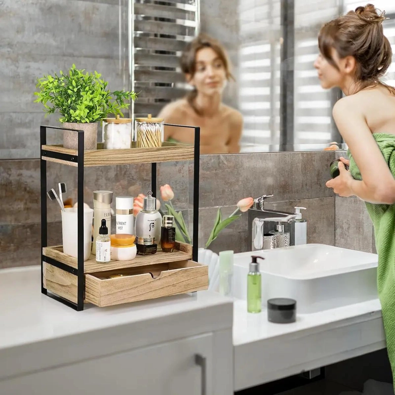 ESTANTE ORGANIZADOR 2 NIVELES CON CAJON PARA BAÑO Y COCINA - 6