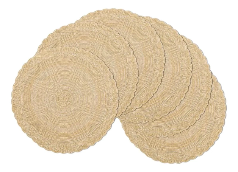 SET DE 6 INDIVIDUALES REDONDOS TRENZADOS DE 38 CM - 1