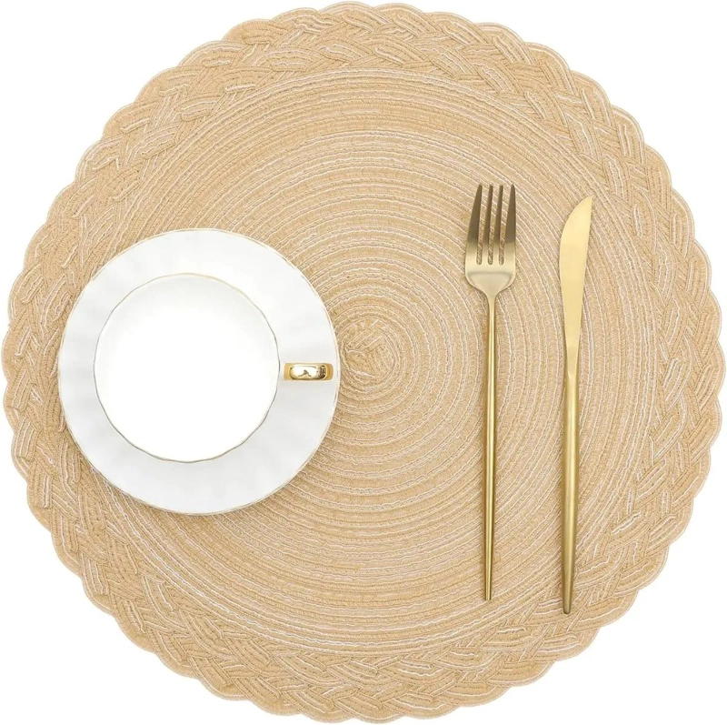 SET DE 6 INDIVIDUALES REDONDOS TRENZADOS DE 38 CM - 4