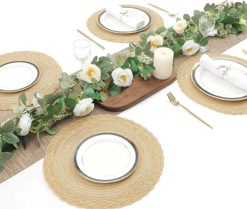 SET DE 6 INDIVIDUALES REDONDOS TRENZADOS DE 38 CM - 8