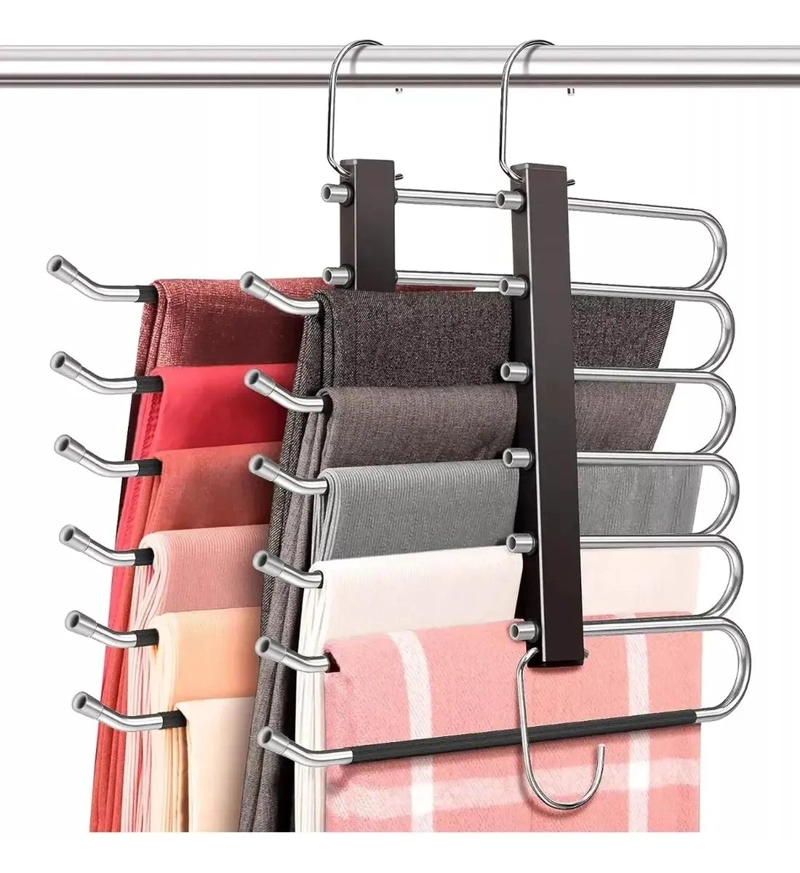 COLGADOR 5 EN 1 ANTIDESLIZANTE PARA PANTALONES Y ROPA - 4