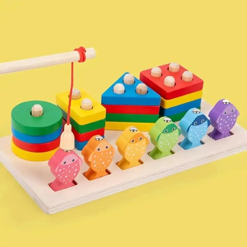 JUEGO DIDACTICO DE PESCA Y BLOQUES DE CONSTRUCCION PARA NIÑOS - 10