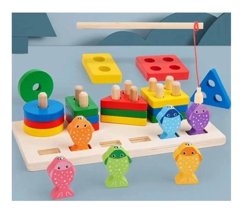 JUEGO DIDACTICO DE PESCA Y BLOQUES DE CONSTRUCCION PARA NIÑOS - 2