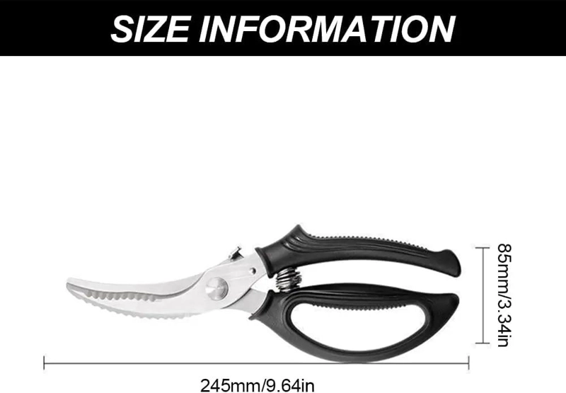 TIJERAS DE ACERO INOXIDABLE PARA CORTAR POLLO PESCADO Y HUESO CON MANGO ERGONF3 - 10