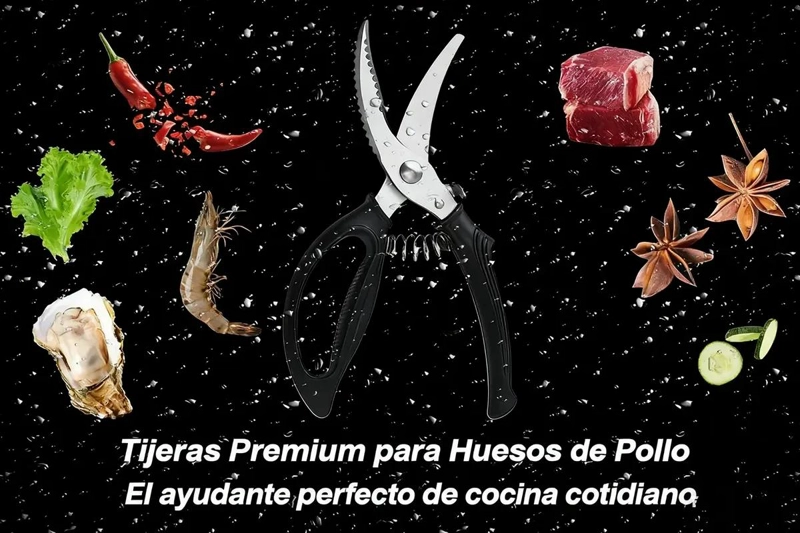 TIJERAS DE ACERO INOXIDABLE PARA CORTAR POLLO PESCADO Y HUESO CON MANGO ERGONF3 - 7