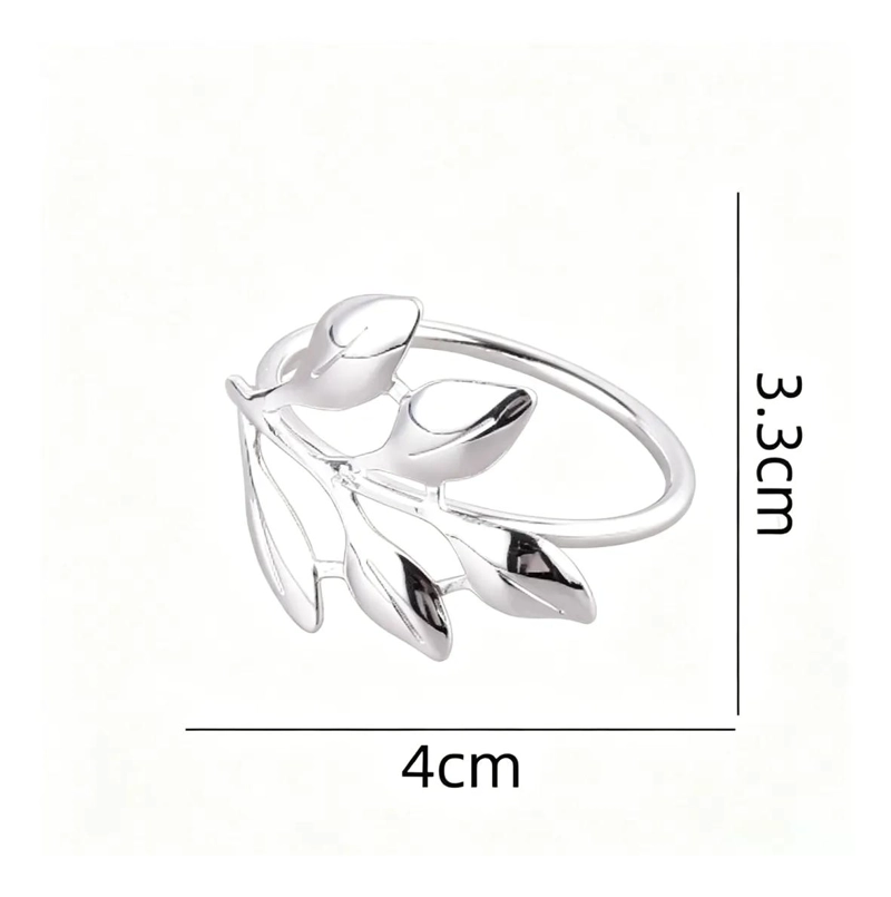 SET DE 6 ANILLOS PARA SERVILLETA CON DISEÑO DE RAMITAS - 3