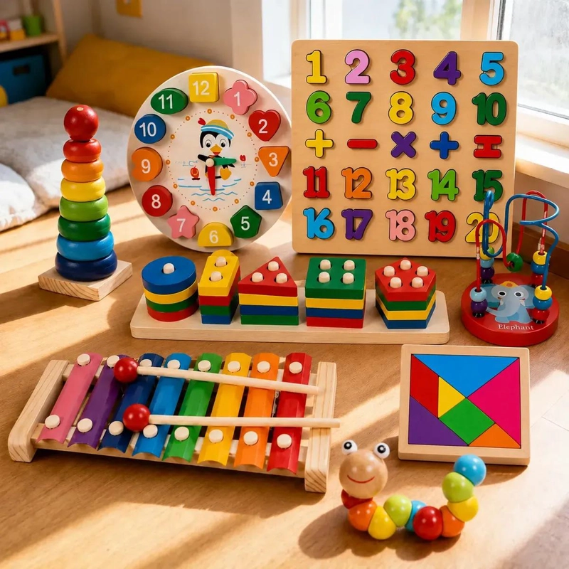 SET EDUCATIVO DE APRENDIZAJE PREESCOLAR CON 8 PIEZAS DIDACTICAS - 1