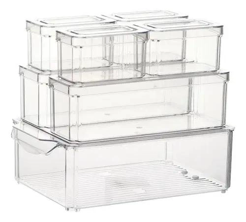 SET DE 7 CAJAS ORGANIZADORAS TRANSPARENTES PARA REFRIGERADOR - 10