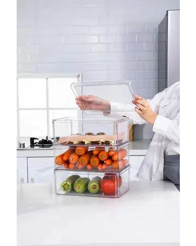 SET DE 7 CAJAS ORGANIZADORAS TRANSPARENTES PARA REFRIGERADOR - 8