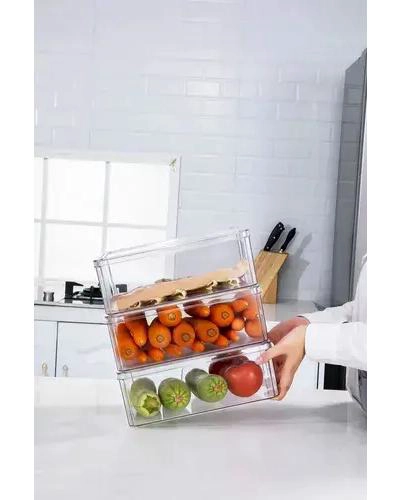 SET DE 7 CAJAS ORGANIZADORAS TRANSPARENTES PARA REFRIGERADOR - 9