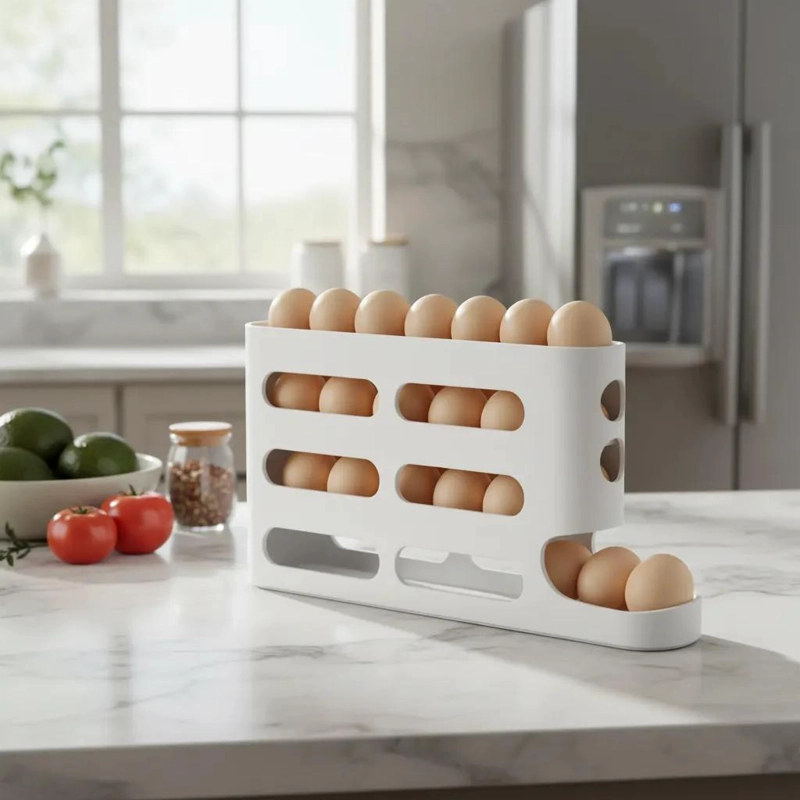 ORGANIZADOR DISPENSADOR DE HUEVOS PARA REFRIGERADOR 30 UNIDADES - 1