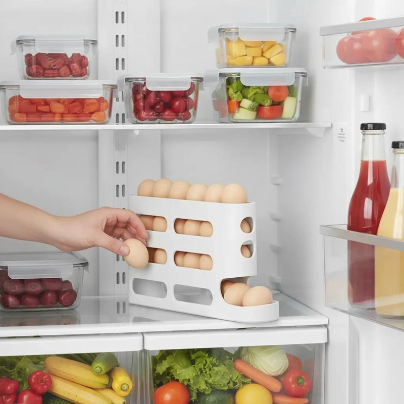 ORGANIZADOR DISPENSADOR DE HUEVOS PARA REFRIGERADOR 30 UNIDADES - 4
