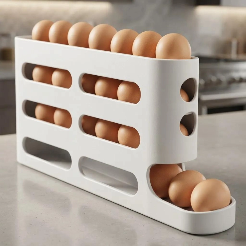 ORGANIZADOR DISPENSADOR DE HUEVOS PARA REFRIGERADOR 30 UNIDADES - 9