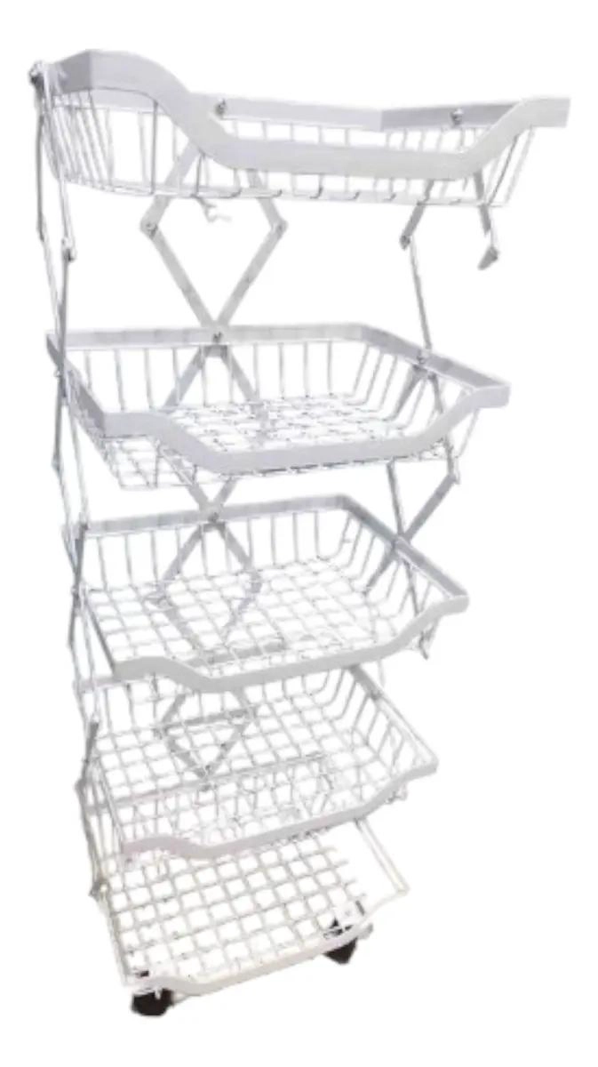 CANASTO ORGANIZADOR DE FRUTAS Y VERDURAS 5 NIVELES - 2