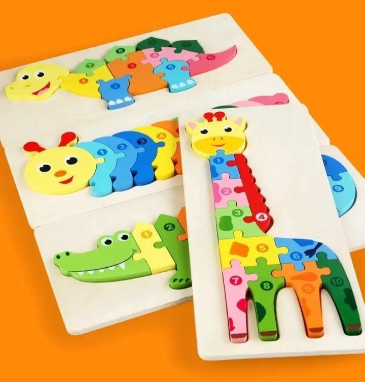 PACK DE 3 PUZZLES DE MADERA 3D PARA NIÑOS - 3