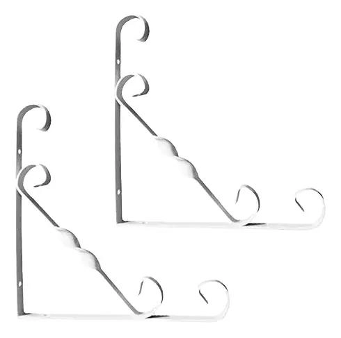 JUEGO DE 2 SOPORTES ESCUADRAS METALICOS DECORATIVOS 25X25 CM - 1