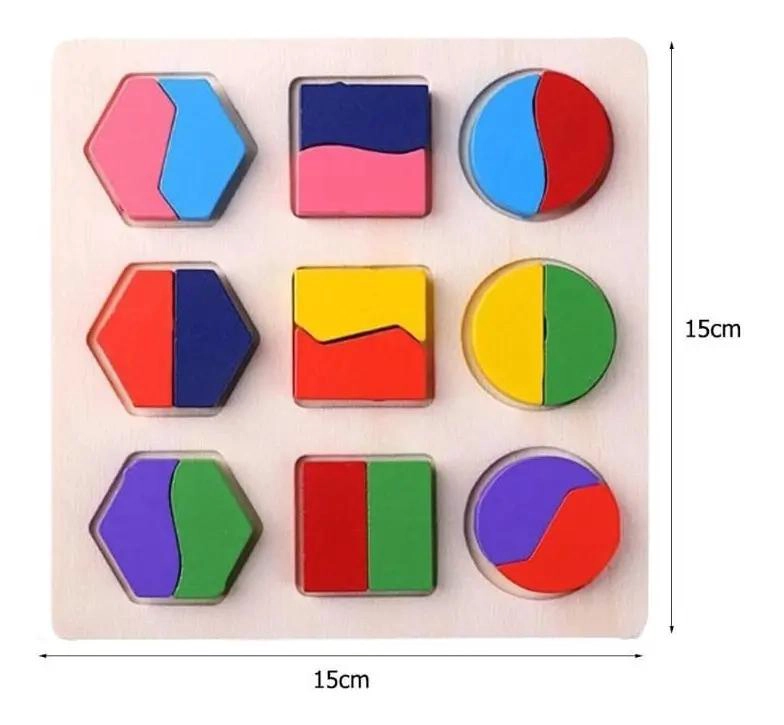 ROMPECABEZAS DE MADERA 3D PARA NIÑOS CON FORMAS GEOME TRICAS - 10