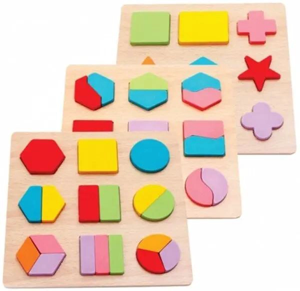 ROMPECABEZAS DE MADERA 3D PARA NIÑOS CON FORMAS GEOME TRICAS - 2