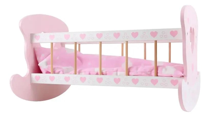 CUNA DE MADERA ROSADA PARA JUGUETES DIDACTICOS - 7