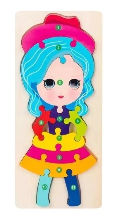 KIT DE 3 PUZZLES DE MADERA 3D PARA NIÑOS - 6