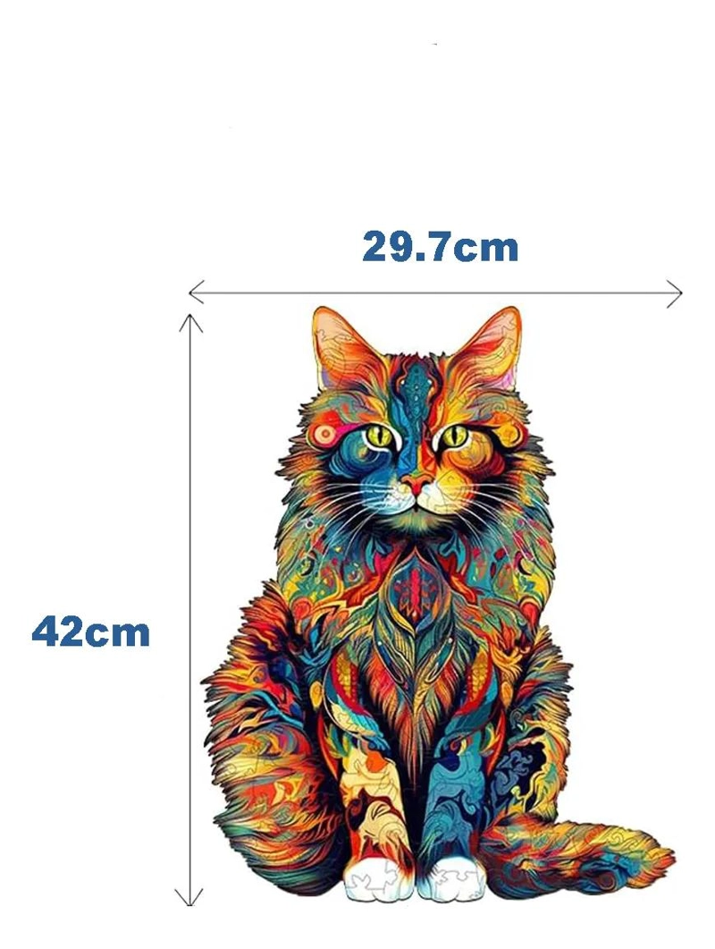 ROMPECABEZAS DE MADERA EN FORMA DE GATO CON 150 PIEZAS - 2