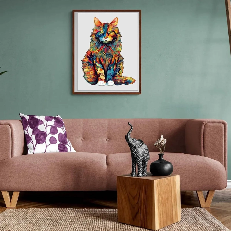 ROMPECABEZAS DE MADERA EN FORMA DE GATO CON 150 PIEZAS - 6